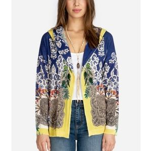 NWT Johnny Was Lace Flora Cropped Hoodie S